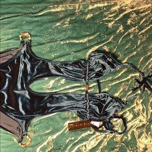 One piece W bathing suit Size L